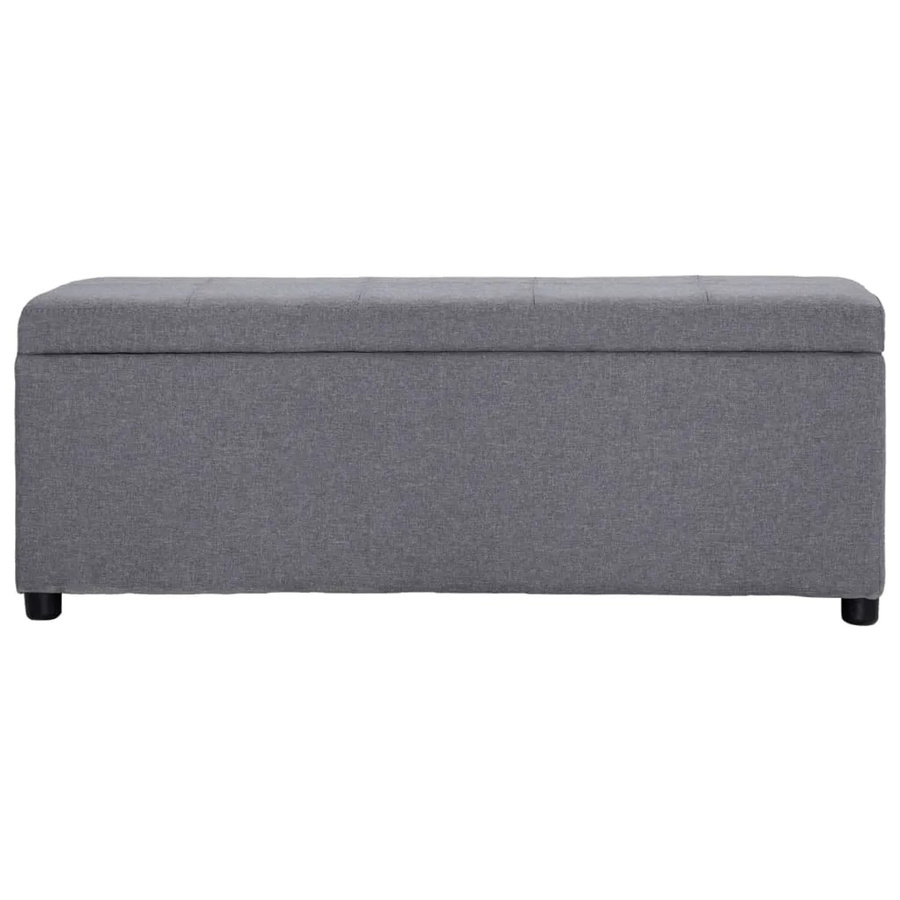 vidaXL Bank mit Staufach aus Polyester in Hellgrau, B: 116 cm, H: 43 cm, T: 38 cm - Bild 2