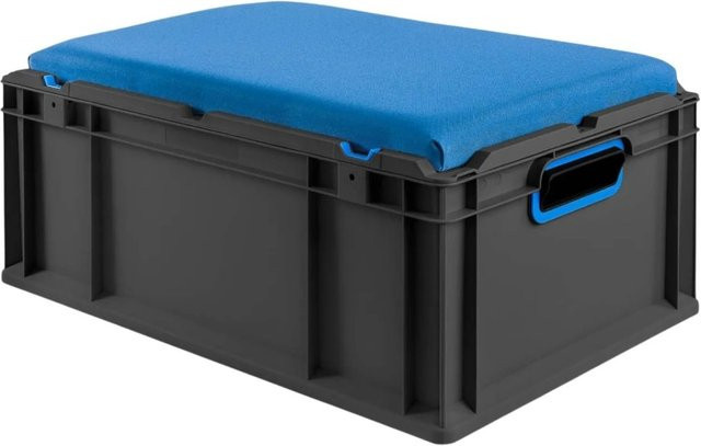 PROREGAL Eurobox Nextgen Seat Box Sitzbox Blau Schwarz H x B x T: 26,5 x 40 x 60 cm - Bild 1