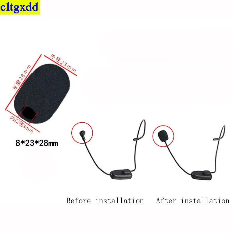 Cltgxdd 2-teiliges Set Mikrofon-Schaumstoff-Schutzhülle und Kopfhörer-Schwammabdeckung in Schwarz - Bild 3