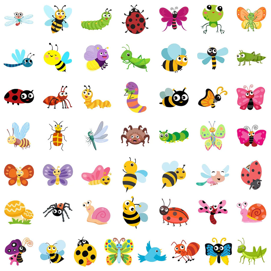 50 Stück wasserfeste Cartoon-Insekten-Graffiti-Aufkleber in Multicolour von BulingBulingStickers Store - Bild 3