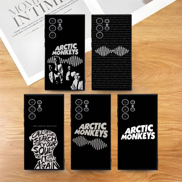 Logo A-Arctic M-Monkeys Handyhülle für Samsung Galaxy S25 S24 S23 S22 S21 S20 Ultra Plus 5G Frosted Non-Slip Full Soft Cover in Schwarz - Bild 1