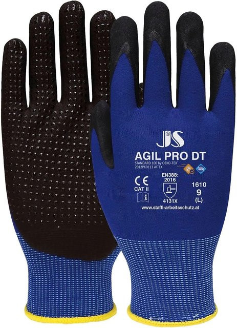 Staffl Agil Pro Dt Schutzhandschuhe aus Nitril, Größe 8, 12 Paar, Blau/Schwarz - Bild 1