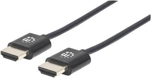 Manhattan HDMI Anschlusskabel 4K UHD mit Audio Return Channel und Ethernet/LAN in Schwarz, Länge: 0,50 m - Bild 1