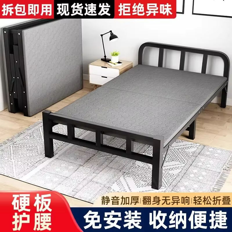 HOUYU Klappbett Einzelbett aus Metall mit festen Latten für Erwachsene in Matt-Optik - Bild 2