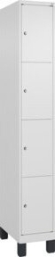 C+P Schließfachschrank Classic PLUS mit 1 Abteil und Füßen, Farbe RAL 9016 Verkehrsweiß, H x B x T: 195 x 30 x 50 cm - Bild 1