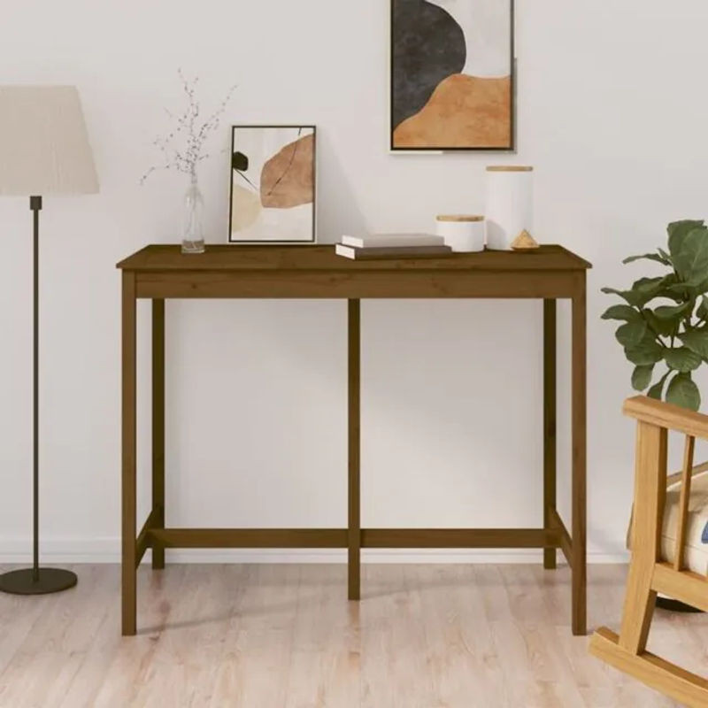 Vidaxl Bartisch aus Massivholz Kiefer in Honigbraun, Landhausstil und minimalistisches Design, B/T/H: 140 x 80 x 110 cm - Bild 1