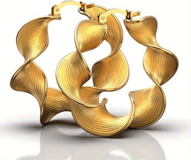 Creolen Gold, gedreht, Damen - Bild 1