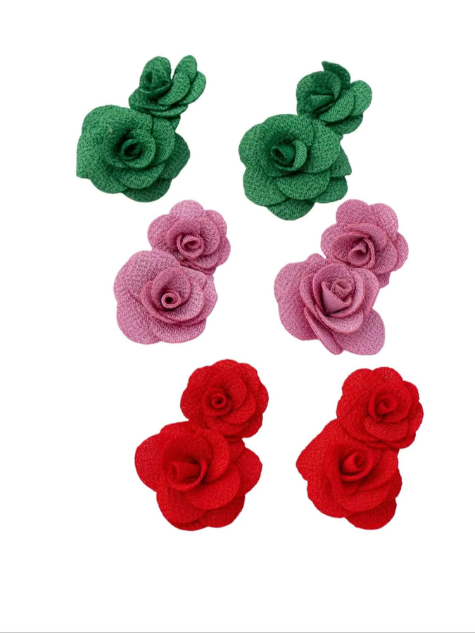 Ohrringe, Stoffblumen, blumenförmig - Bild 4