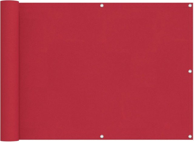 vidaXL Balkonsichtschutz mit Streifenmuster in Rot aus PU-beschichtetem Oxford-Textil, Breite: 75 cm, Höhe: 200 cm - Bild 1