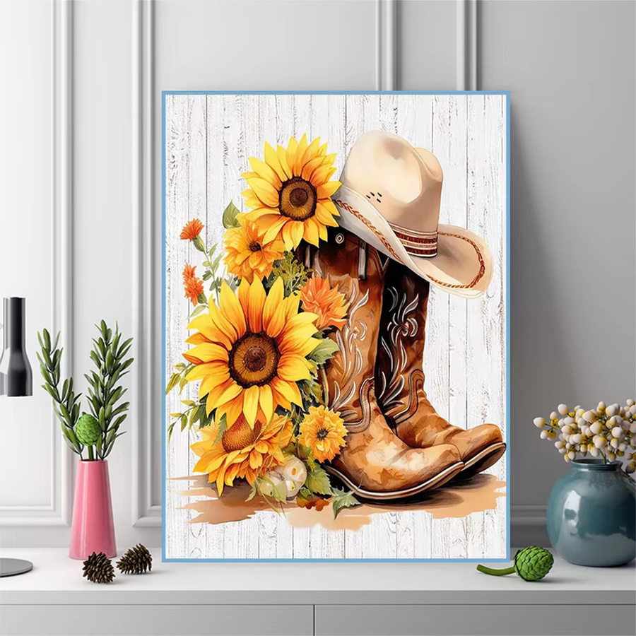 EverShine DIY Diamantmalerei Sonnenblume Landschaft als Mosaik-Stickerei in Mehrfarbig auf Leinwand - Bild 2