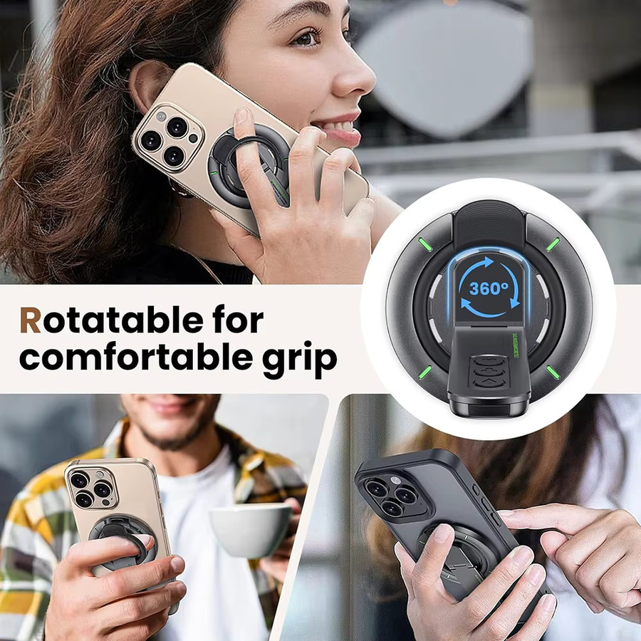 Magnetischer Fingerring und tragbarer Smartphone-Halter mit 360 Grad Rotation, universeller Desktop-Telefonständer in Weiß - Bild 3