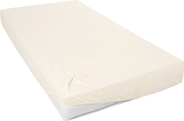 PRIMERA Mako-Feinjersey Spannbetttuch aus Baumwolle, Ecru, B/T/H: 140 x 160 x 200 cm - Bild 1