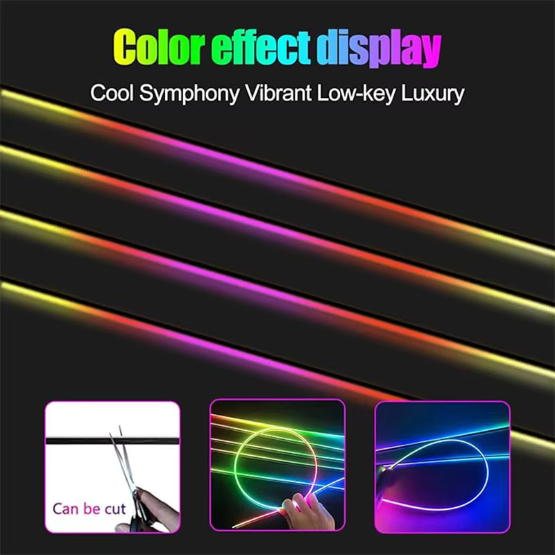 FILIPLI RGB Neon Flex LED Umgebungsbeleuchtung für das Auto, App-gesteuerter Acryl Streifen Licht in Multicolour - Bild 4