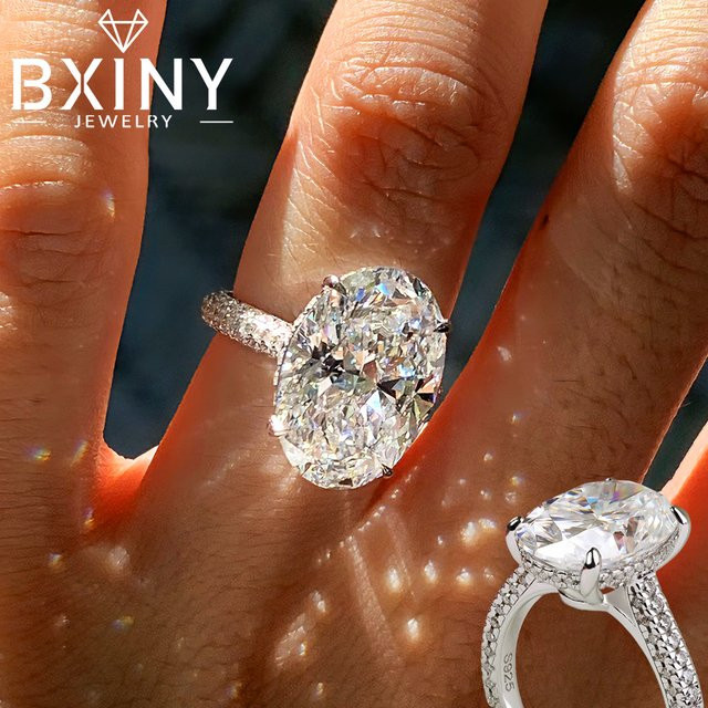 BXINY Ring, 925 Silber, Moissanit, Damen - Bild 1
