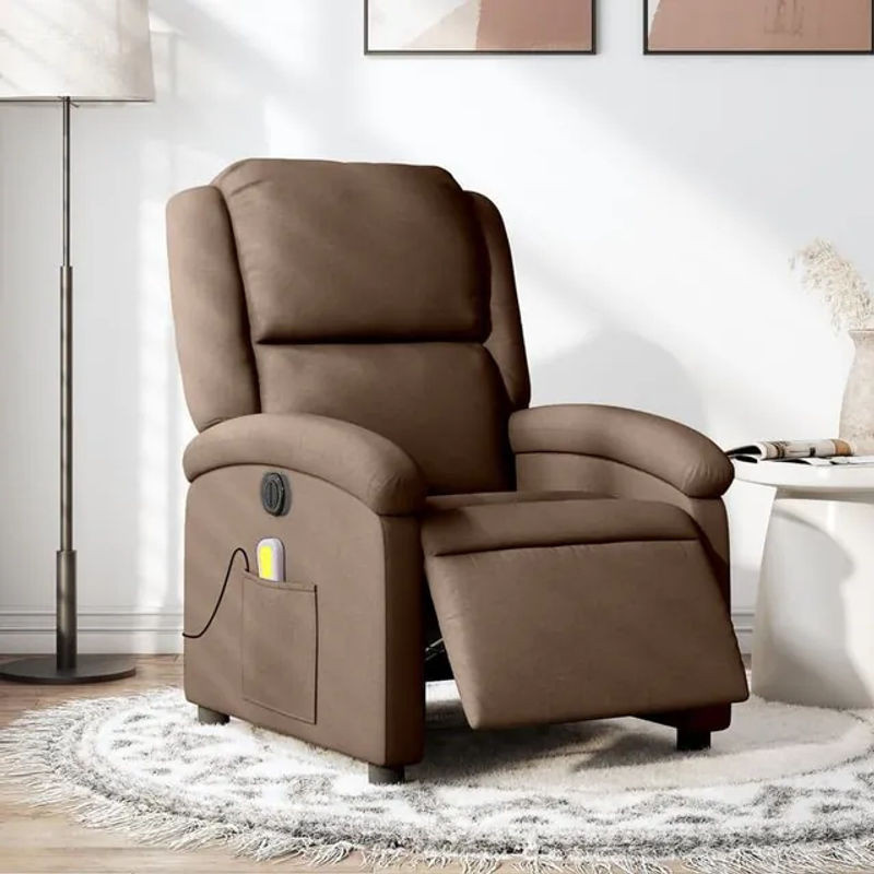 Vidaxl Elektrischer Massagesessel als Relaxsessel aus Stoff in Braun - Bild 1