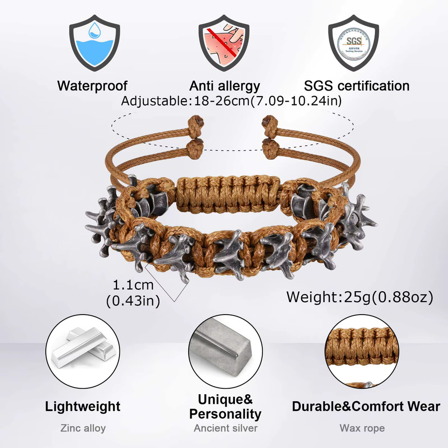 prjewel Armband, Drachen-Dornenketten, Silber, Herren, Punk - Bild 2