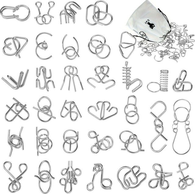 XYTLEZONE Metalldraht-Puzzle-Set, Metall, Bunt / Mehrfarbig, Silber - Bild 1