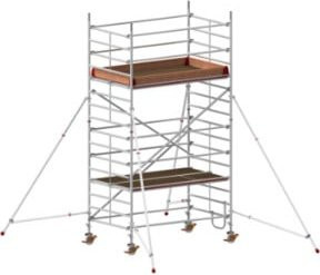 Hymer Fahrgerüst mit Ausleger aus Aluminium in Silber, B/T: 245 x 150 cm, Reichhöhe: 5,4 m - Bild 1