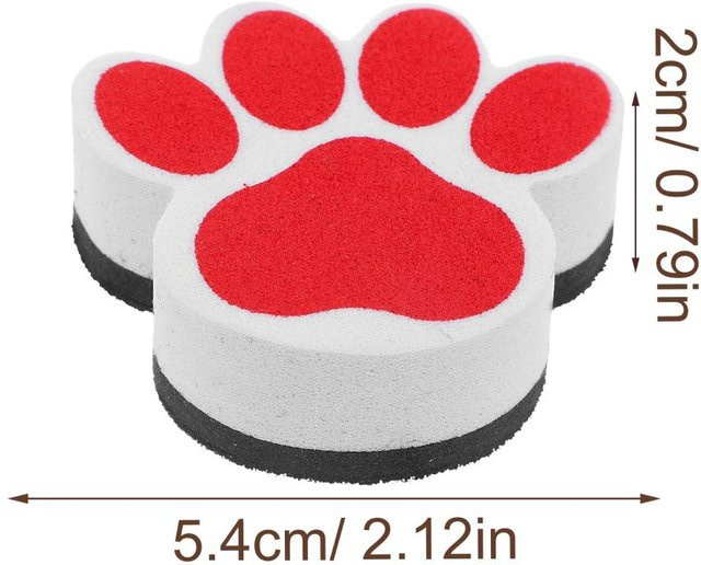 10 Stück Yiran Furniture Magnetische Whiteboard Magneten in Hundefußabdruck-Optik aus EVA, Farbe: Rot - Bild 1