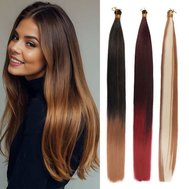 jeedou Haarverlängerung, 30 Zoll, glatt, synthetisch, 150g, Damen - Bild 1