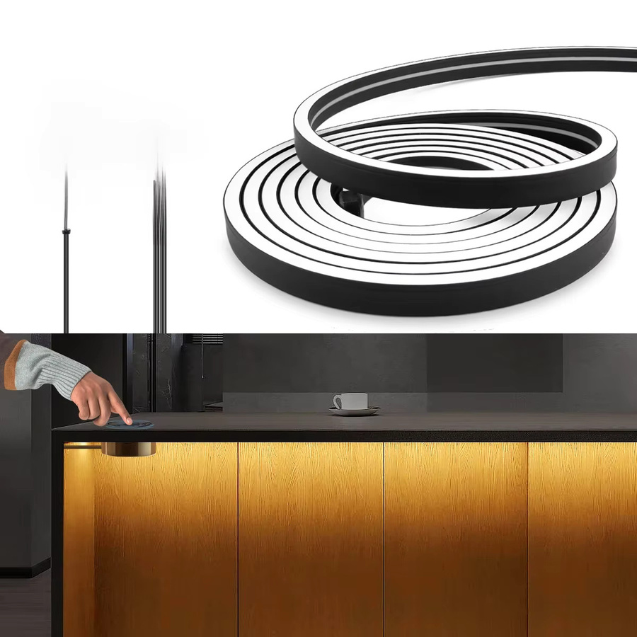 MALITAI LED-Unterschrankleuchte Röhre in Schwarz mit Holz-Design, 24 V, dimmbar mit Touch-Funktion und Bewegungsmelder - Bild 5