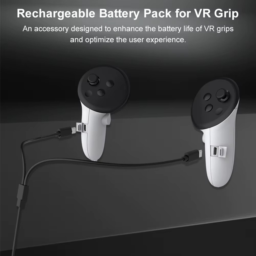 Meta VR-Controller-Akkupack für Meta Quest 3S und Meta Quest 3, wiederaufladbare Controller-Griffe in Weiß - Bild 4