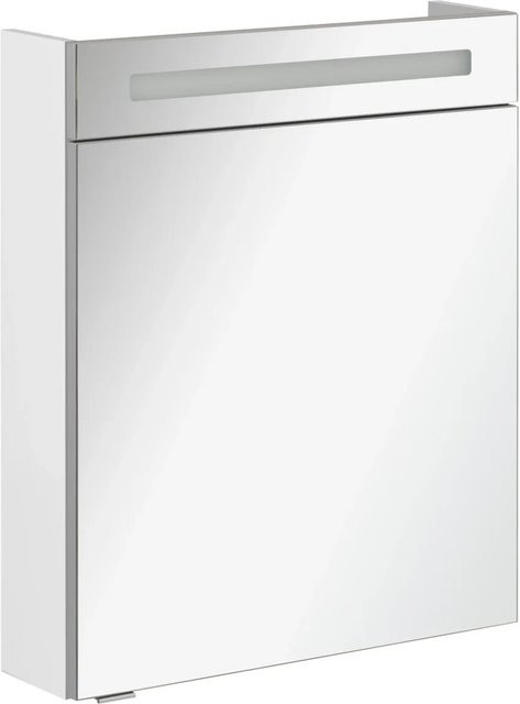 Fackelmann Spiegelschrank B.Clever Weiß Matt mit LED-Beleuchtung und Softclose-Türen B/H/T: 60 x 71 x 15,8 cm - Bild 1