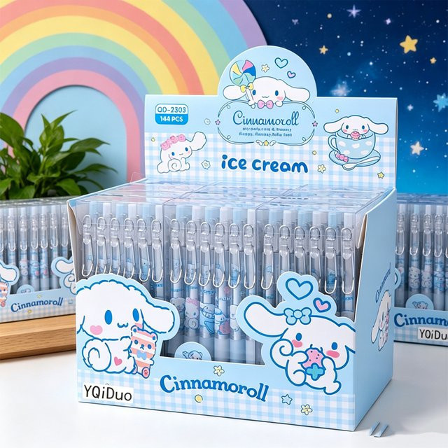 Sanrio Kawaii Gelstifte mit Cinnamoroll und Kuromi 0,5 mm in Schwarz und Blau für die Schule - Bild 1
