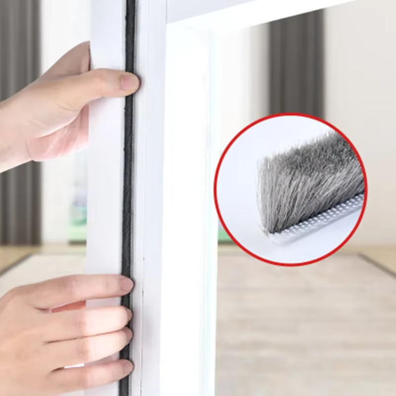 3M Dichtungstreifen für Tür und Fenster als Schallschutz und Wetterschutz, grau, Pinsel-Dichtung elastisch - Bild 3