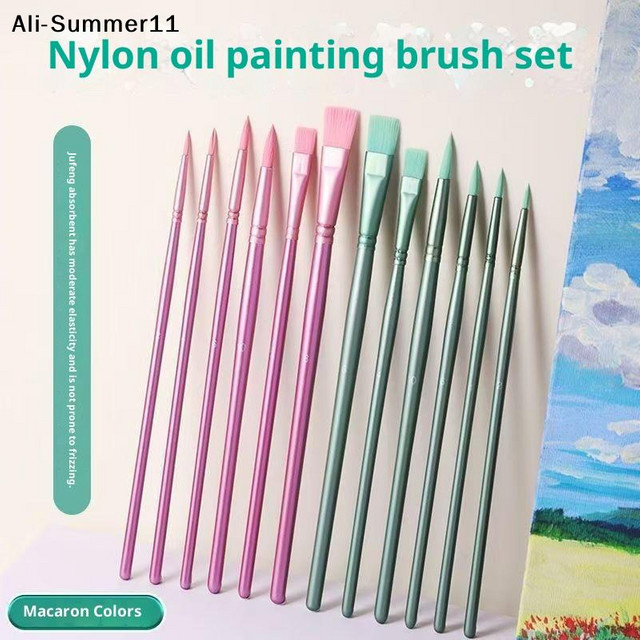 A6L Aquarellpinsel Set aus Nylon mit spitzem, rundem und flachem Kopf für Anfänger und Kunststudenten - Bild 1