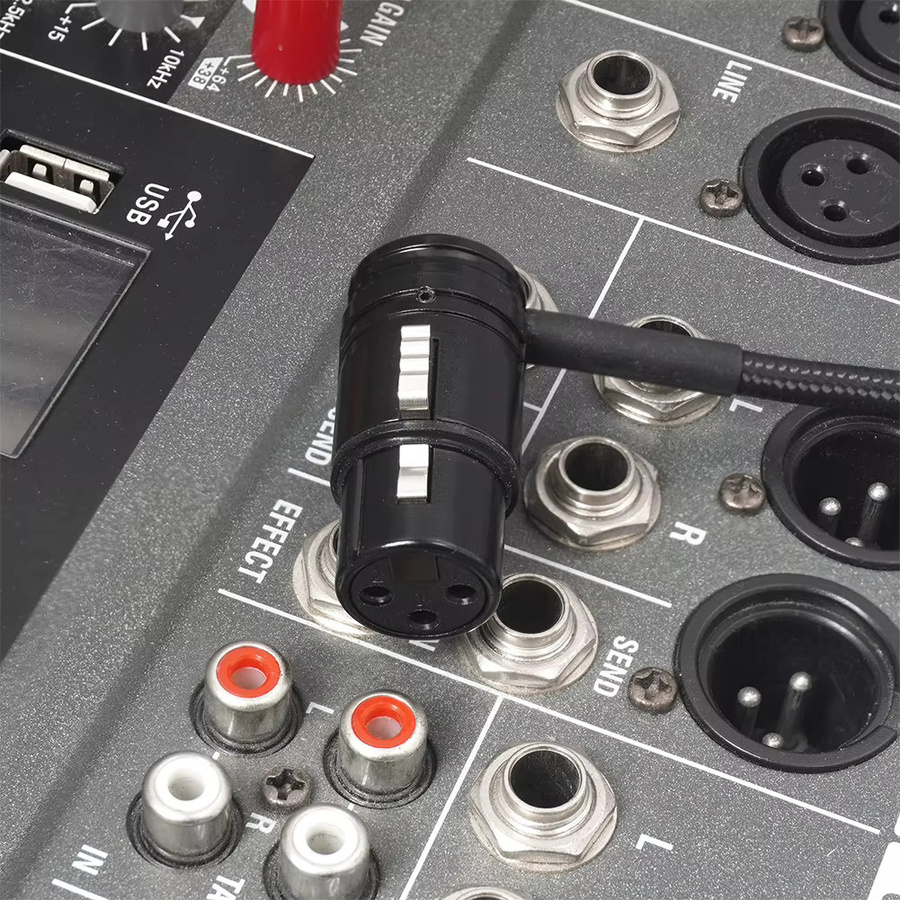 ALLOYSEED XLR-Adapter 90 Grad rechtwinklig männlich zu weiblich in Schwarz mit Lötanschluss aus Zinklegierung - Bild 2