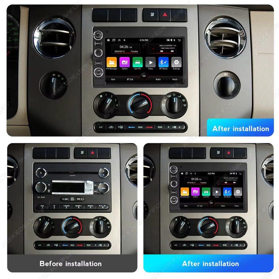 MEKEDE Android 15 Multimedia Autoradio mit Carplay, GPS und WiFi für Ford F150 F250 F350, Fusion, Mustang, Explorer, Edge und Focus in Schwarz - Bild 2