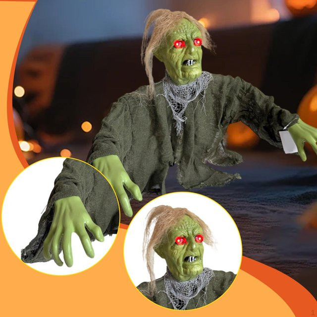 SunshineTek Halloween Zombie Deko Outdoor Bodenbrecher in Grau und Grün - Bild 1