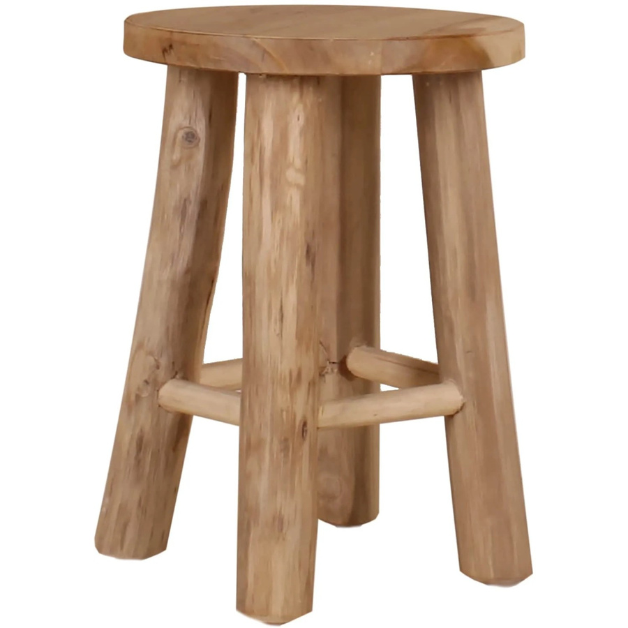 Hocker aus Teak-Holz in Braun, Durchmesser: 20 cm, Höhe: 27 cm - Bild 2
