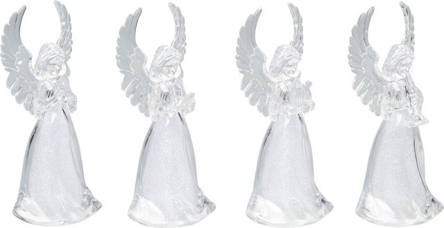 LED-Dekofiguren Engels-Chor von Viva Domo, 4er-Set aus Glas in Transparent, Weihnachtsdekoration für den Tisch - Bild 1