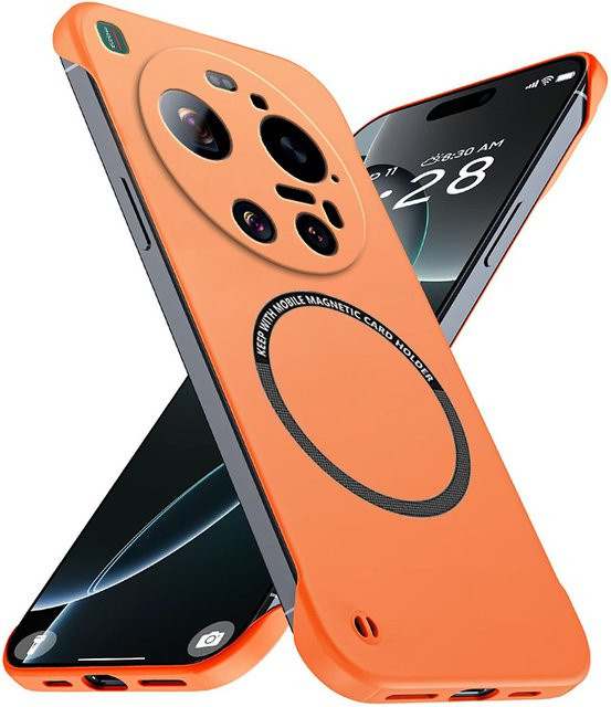 Magnetische schlanke Handyhülle für Xiaomi 17 Ultra 5G, matt und stoßfest, Rahmenlose PC-Abdeckung in Blau oder Orange - Bild 1
