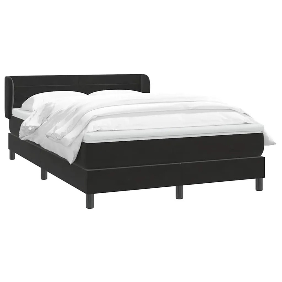 vidaXL Boxspringbett mit Matratze und Taschenfederkern in Schwarz aus Samt, B/T/H: 160 x 210 x 88 cm - Bild 2