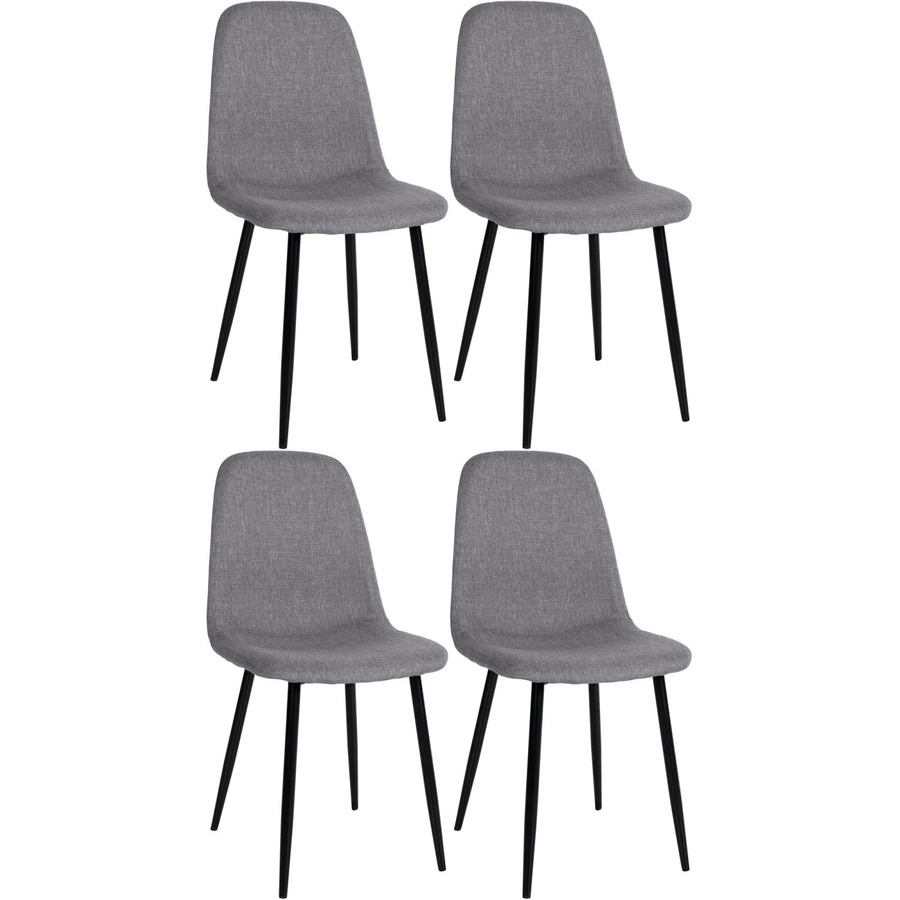 DELUKE Esszimmerstühle MOVI 4er Set in Grau aus Stoff und Metall, H: 88 cm, B: 44 cm, T: 51 cm - Bild 2