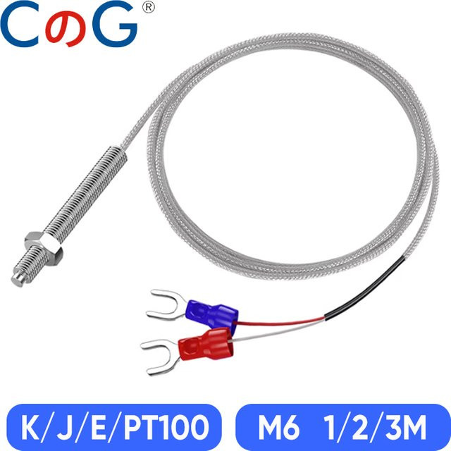 CG M6 Schraubentemperatursensor Thermoelement RTD Typ K/J/E/PT100 für industrielle Temperaturregler 0-600 ℃ - Bild 1