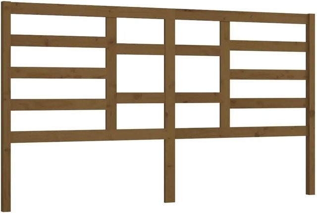vidaXL Bett-Kopfteil aus Kiefer-Massivholz in Honigbraun mit rustikaler Optik, B: 186 cm, H: 104 cm, T: 4 cm - Bild 1