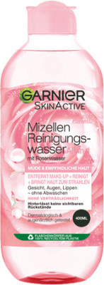 Garnier Mizellen-Reinigungswasser mit Rosenwasser, 400 ml, empfindliche Haut - Bild 1