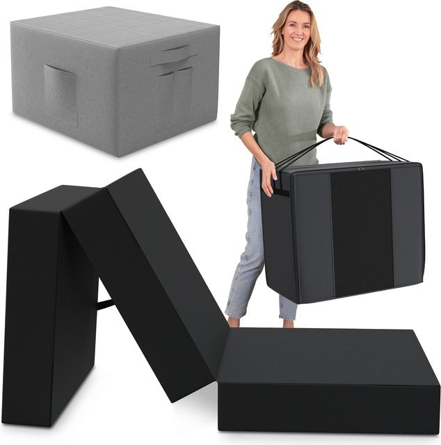 eloneo Spar-Set Klappmatratze Gästematratze Single, Schwarz mit grauer Husse und Transporttasche, B/T/H: 90 x 200 x 15 cm - Bild 1