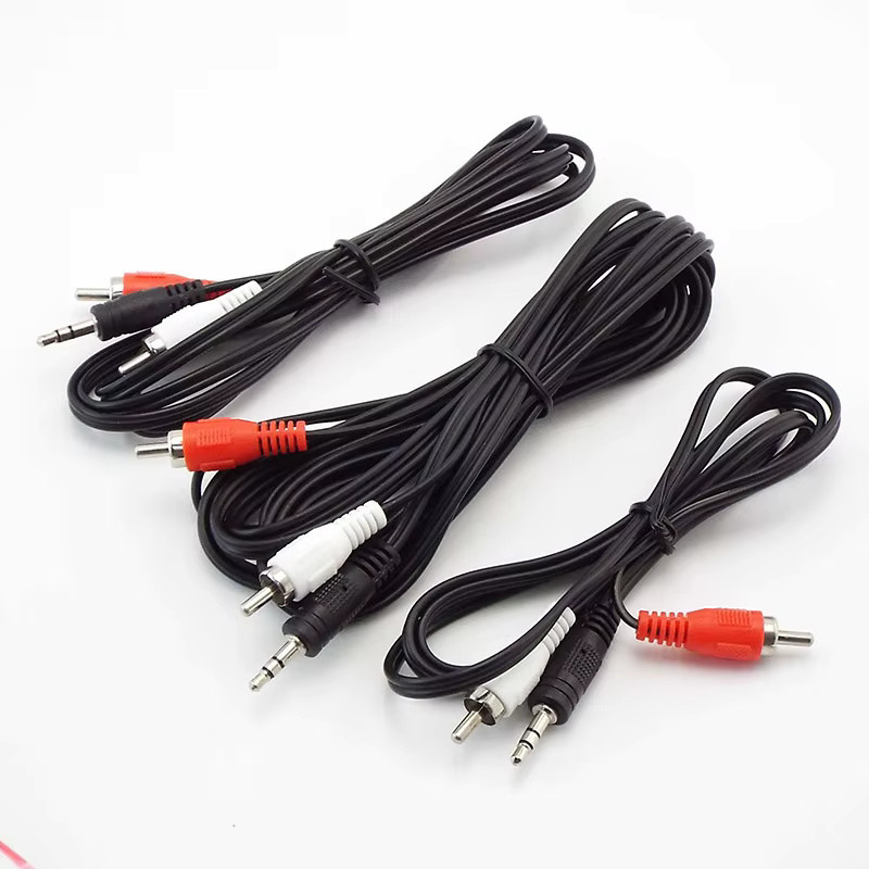 Gakaki Audio-Adapterkabel W28: 3,5 mm Stereo-Klinkenstecker auf 2 Cinch-Stecker Splitter in Schwarz - Bild 3