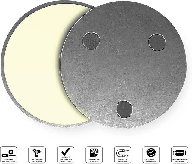 Alecto SMK10 Magnetischer Montagesatz für Rauch- und Kohlenmonoxidmelder in Silber - Bild 1