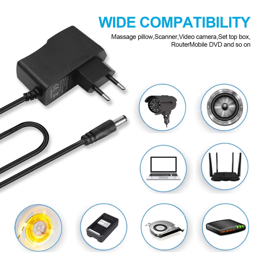 XUNATA Netzteil Adapter Konverter in Schwarz für LED Streifen und CCTV, AC 100-240V zu DC 5V 12V 24V - Bild 4