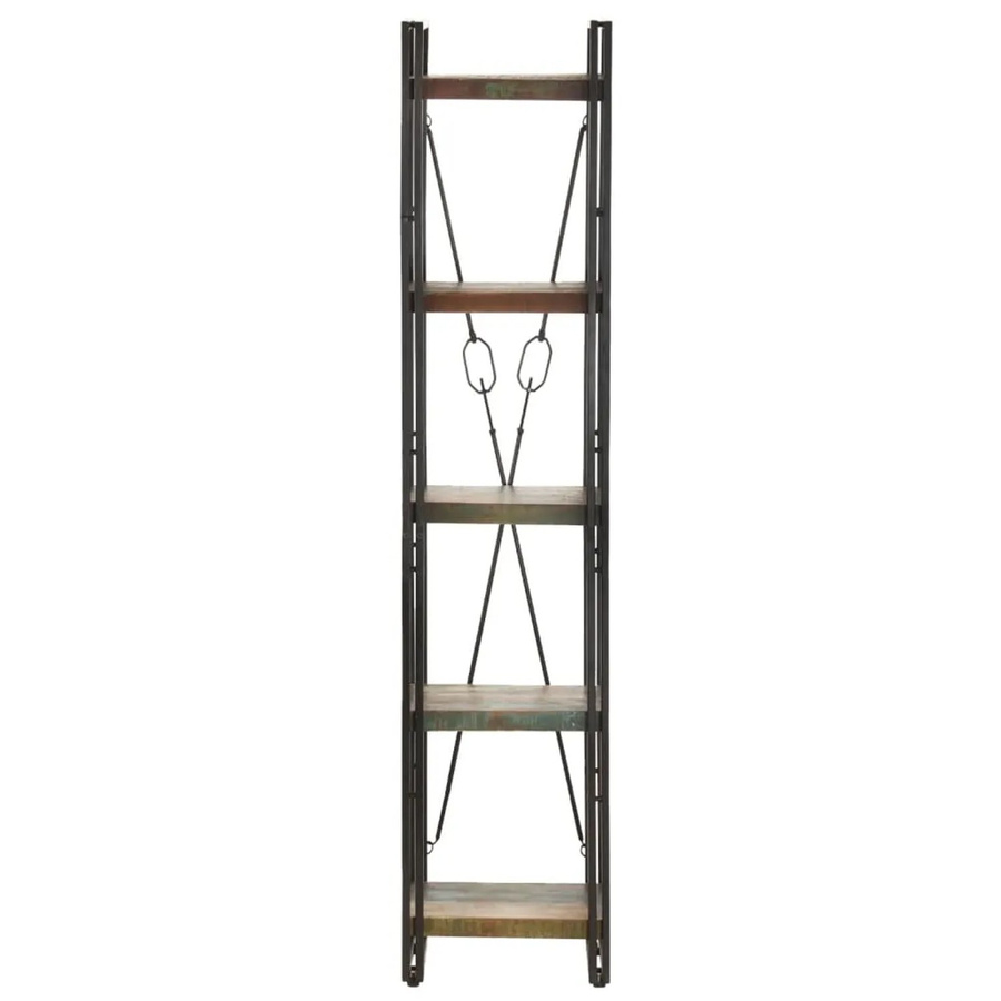 vidaXL Bücherregal aus Massivholz in Braun mit 5 Fächern im Industriestil, B/T/H: 40 x 30 x 180 cm - Bild 2