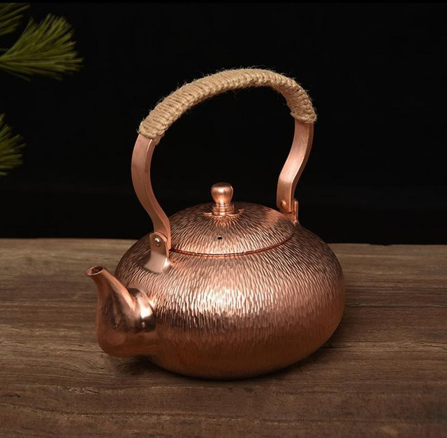 Handgefertigter Kupferkessel von Yiran Furniture, gehämmert, braun, 1,2 l - Bild 1
