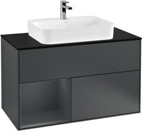 V&B Waschtischunterschrank Finion 100 mit Wandbeleuchtung, lackiert, B/T/H: 100 x 50,1 x 50,1 cm - Bild 1