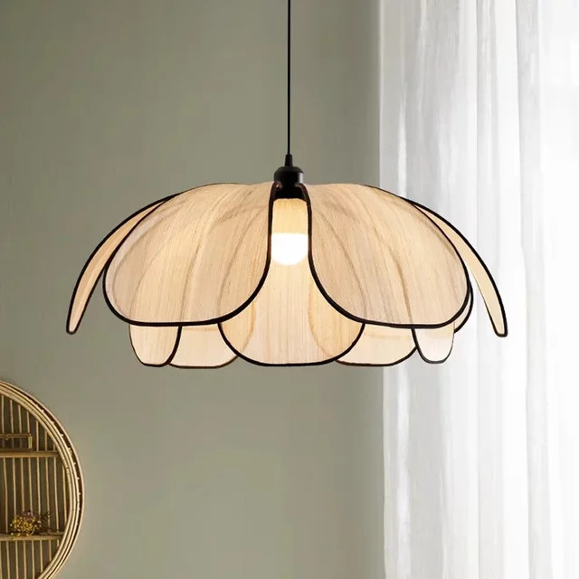 MZISOSOD Vintage Rattan Pendelleuchte in Beige und Schwarz für Esszimmer, Küche oder Schlafzimmer - Bild 1