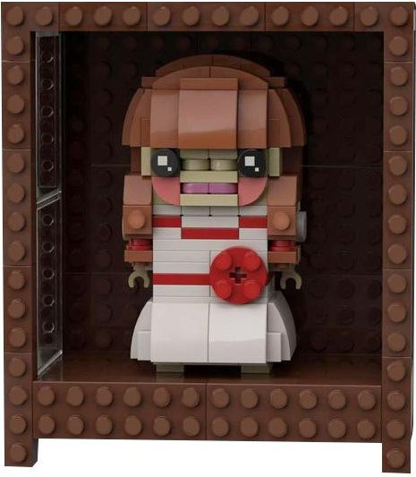 Gobricks MOC Horror Annabelle Brickheadz Steine Modell, black - Bild 1